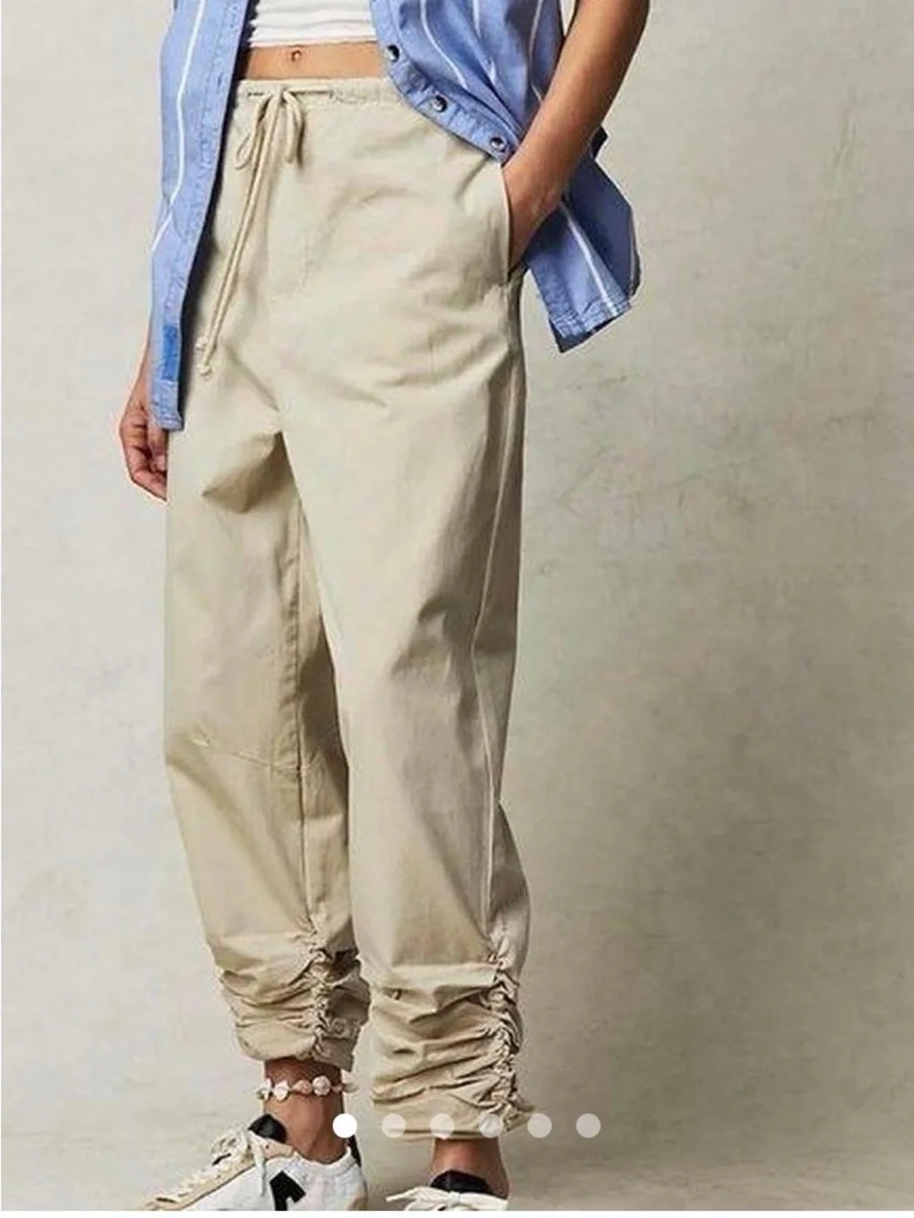 Free People | New Light Parachute Jogger Pants Summer Khaki size XS